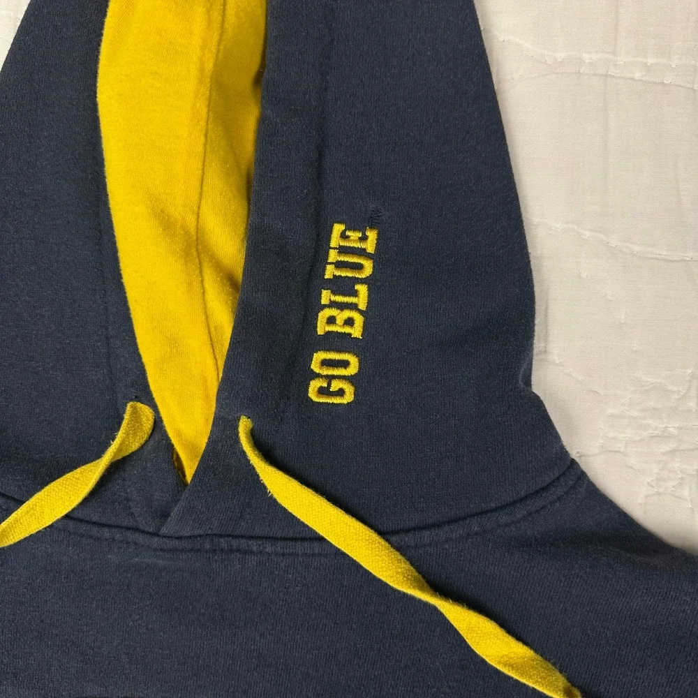 Stadium‎ Athletics Michigan Wolverines Navy Blue Yellow Hoodie Sweatshirt Size S